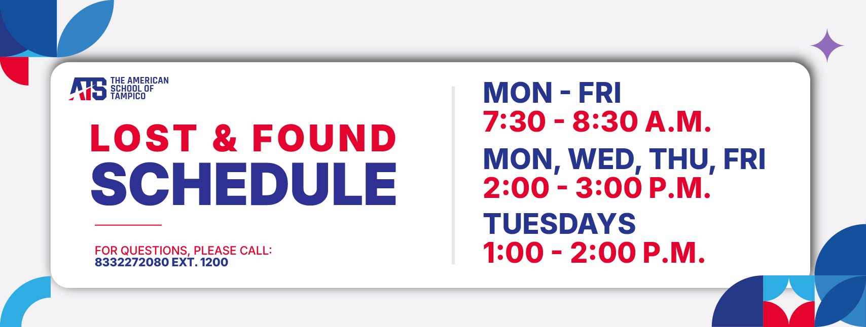 Lost & Found Schedule