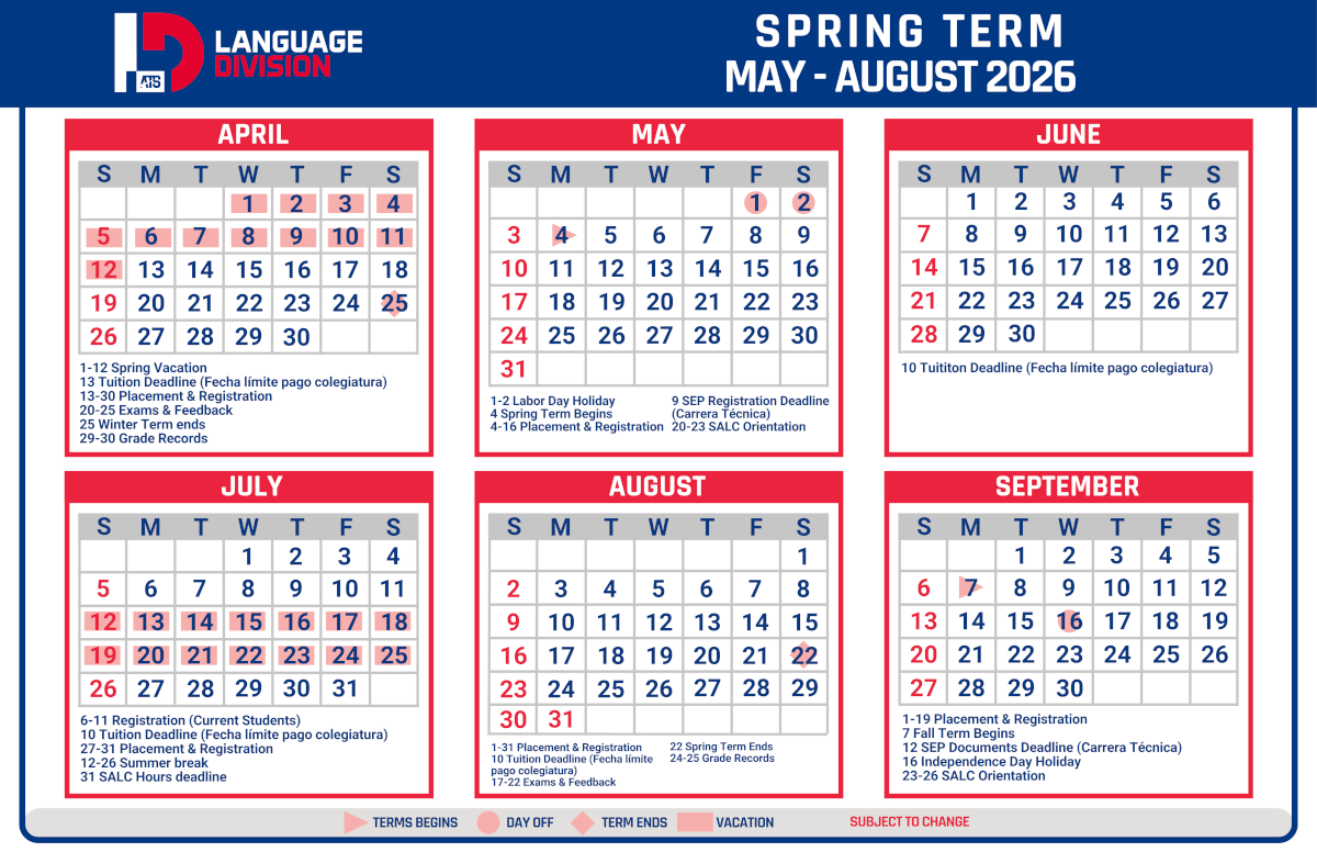 Calendar Semestral